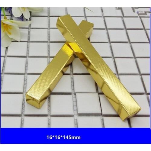 50pcs 100pcs 16*16*145mm Slim Empty Paper Packing Box for Eyeliner Tubes Gold Eyebrow Pencil Packing Box Cosmetic Packing Boxes