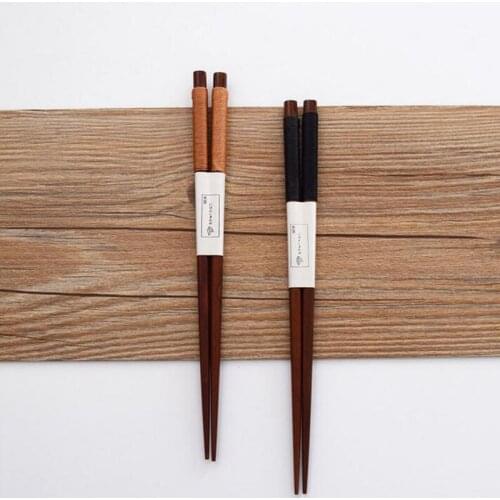 500pair/lot 22.5cm Wood Chopsticks Cassia Siamea Wrapped Yarn Japanese Style Kitchen Dining Tableware Eco-friendly ZA5041