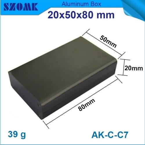 2pcs/lot anodizing and customized aluminium profiles in silver and black color electronic project box 20x50x80mm