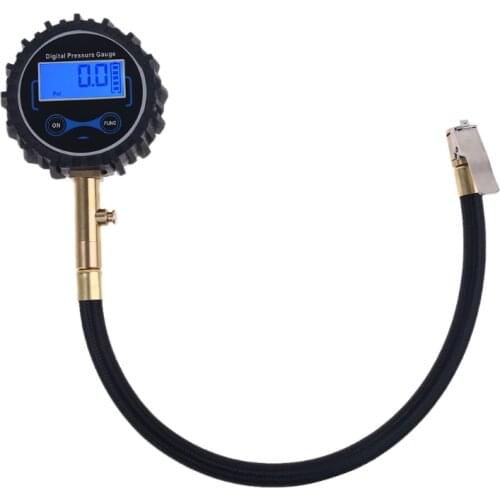 Digital Tire Air Pressure Gauge with Quick Clip Air Chuck Pressure Monitoring Tools Tester for Car Motorcycle Bicycle RV