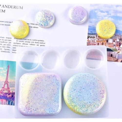 Color Palette Flat Sqaure Round Silicone Epoxy Resin Mold Jewelry Making Tools