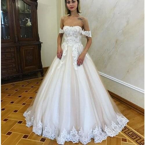 New Design Fashion Long Wedding Dress 2020 Sweetheart off the shoulder sweep Train A-Line gelinlik Bridal Gowns robe de mariee