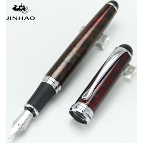 JINHAO X750 Silver Trim Rose Gold/gold/silver/black 17 Colors for Choose Bent Nib Calligraphy Fountain Pen School Supplies