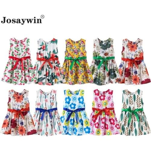 Josaywin Children Clothes Baby Dress for Girls Floral Vestido Princess Party Kids Dress Flower O-neck Casual Cute Summer Dresses