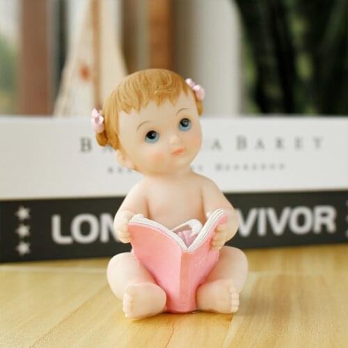 Resin Lovely baby figurines childrens room decorations first birthday gift wedding gift mini figures vintage home decor