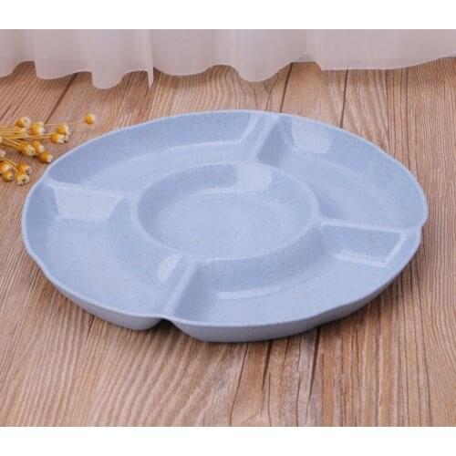 Multi-function Plastic Fruit Plate Dessert Tray Plate Snack Dish 6 Compartments