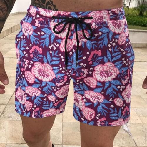 2021 Printed Mens Casual Shorts Summer Man Drawstring Straight Beach Shorts Male Pockets Fitness Sports Shorts Pants #T2P