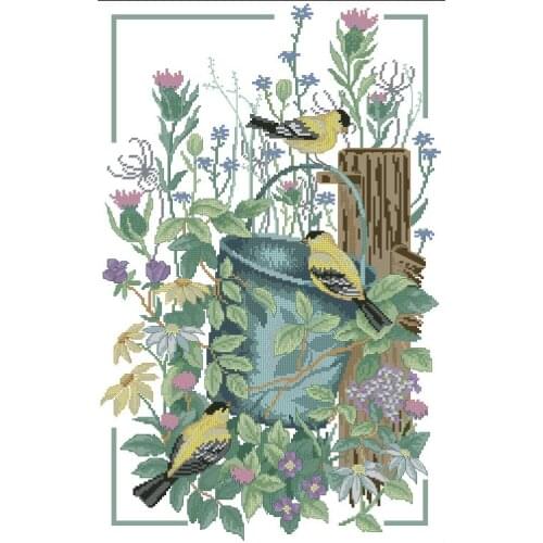 Flowers and birds Cross Stitch Kits Needlework 14CT Unprinted Embroidered Top Quality DIY Handmade Decoration