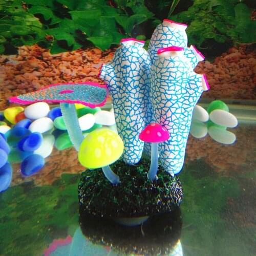 New Flexible Style Silicone Aquarium Anemone Decoration Artificial Fish Tank Sea Anemone Ornament Glowing In Light