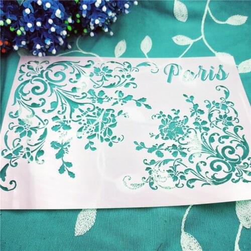 Flower tip plastic mold shield DIY cake scrapbook stencils hollow Embellishments printing lace ruler Valentines Day