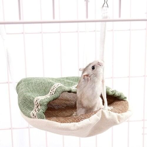 Hanging Hammock for Small Animals Small Bunk Bed Hideout Cage Accessories for Hamster Golden Bear Sugar Glider