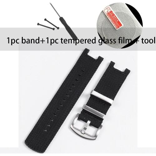 For Huami Amazfit T-rex Smart watch Accessories Sport Nylon Bracelet strap band Tempered glass film with too for Amazfit T rex