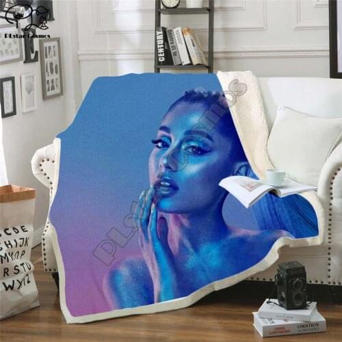 Ariana Grand Fleece Blanket Plush 3d Printed for Adults Sofa Sherpa Fleece Bedspread Wrap Throw Blanket style-3