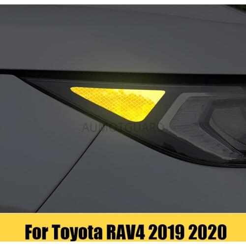 For Toyota RAV4 2019 2020 5th Headlight Stickers Car Light Warning Label Modified Exterior Stickers Body Reflective Stickers