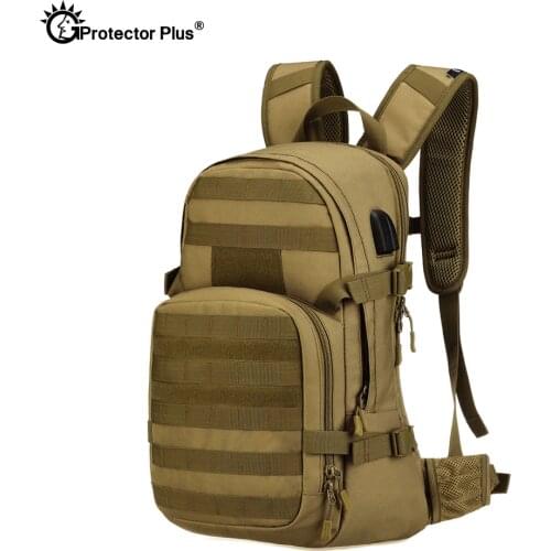 PROTECTOR PLUS Tactical Sport Army Backpack Camo Hunting Outdoor Travel Adjustable High Capacity Bag Hiking Military Fans