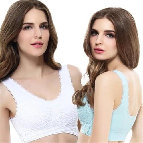 Sexy Lace Bralette Solid Cross Side Buckle Bra Brassiere Wireless Push Up Bras for Women Lingerie Sleep Underwear 3XL Plus Size