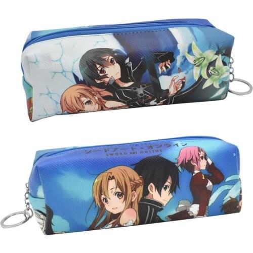 10pcs/lot Demon Slayer Sword Art Online Attack on Titan animation cartoon study stationery bag pencil case student coin purse