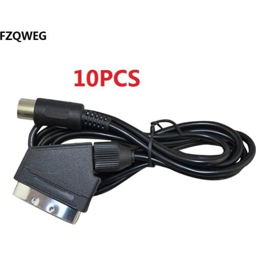 10pcs a lot Scart Cable Cord AV Lead for SEGA Mega Drive 1 for Genesis 1 NTSC V-Pin