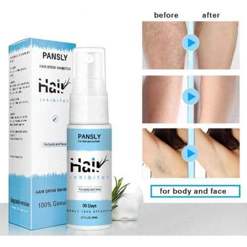 20ML Powerful Permanent Painless Hair Removal Spray Essence Stop Growth Repair Skin Shrink Pores Hair Inhibitor Smooth V6C7