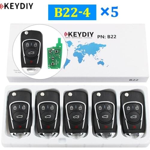 5Pcs/Lot B22-3+1 B22-4 B22 Universal 3+1/4 Button Remote Control Smart Car Key B Series KD Remote for KD900 KD900+ URG200 KD-X2