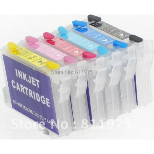 Free Shipping T0491 T0492 T0493 T0494 T0495 T0496 refillable ink cartridge for epson R210 R230 R310 R350 RX510 RX630 RX650