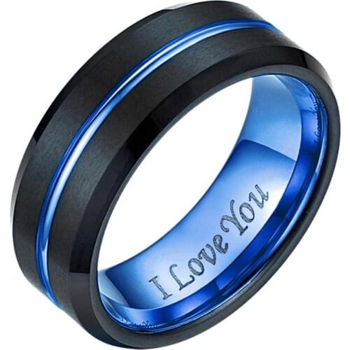 BONISKISS Fashion 100% Tungsten Carbide Ring Men Women Wedding Band Engagement Ring Anillos para hombres Comfort Fit Size 6-13