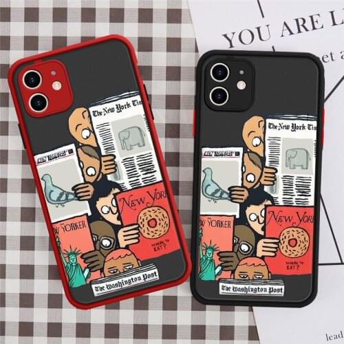 JAMULAR Funny Abstract Art Phone Case For iPhone 12 mini 11 Pro XS MAX XR 7 SE2020 X 8Plus Cartoon Shockproof Cover Matte Fundas