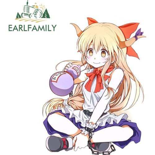EARLFAMILY 13cm x 9.9cm for Suika Ibuki Anime Vinyl Car Stickers DIY Scratch-Proof Decal Graffiti Windshield Car Door Protector