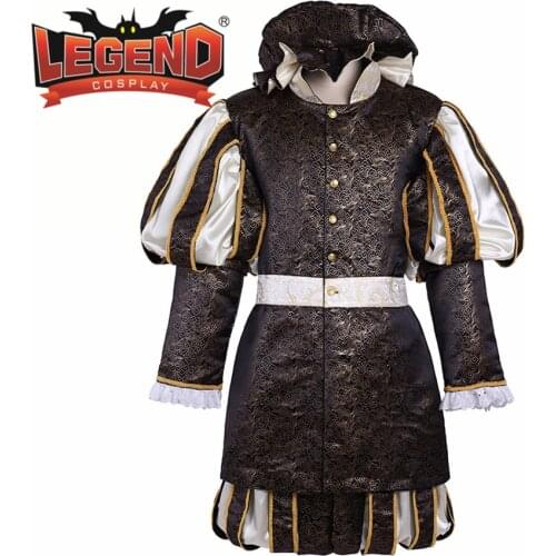 Elizabeth Tudor King henry outfit Medieval king cosplay costume Men black outfit Medieval Renaissance colonial black breeches