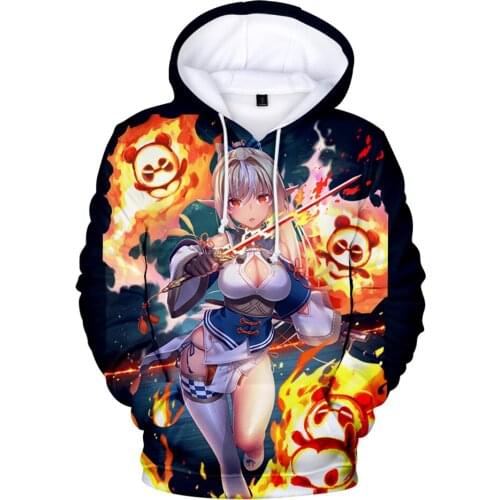 HOLOLIVE VTuber Shiranui Flare 3D Print Fashion Fall Winer Suit Hoodies Sportswear Hooded Youthful Kawaii Women/Men The hooded