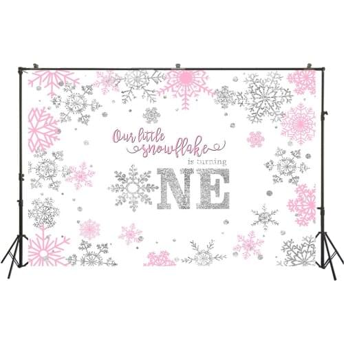 HUAYI Photography Backdrops Baby Shower child 1st birthday party decor banner snowflake photobooth background W-3882