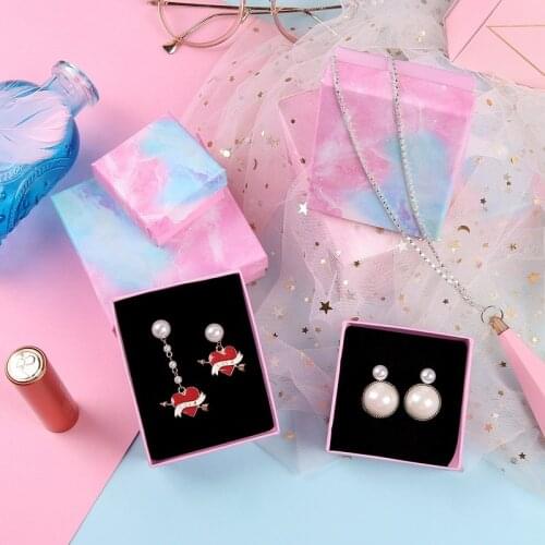 Cardboard Storage Jewelry Box Display Accessories Container Earring Bracelet Ring Necklace Box for Jewelry Geometric Box Case