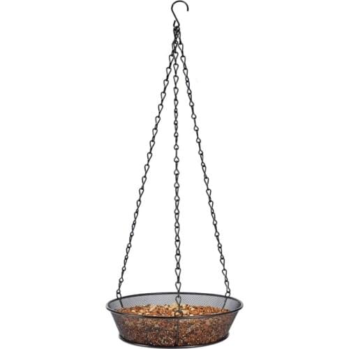 Feeder Hanging Tray Bird Feeding Metal Non-automatic For Patio Window Balcony Outdoor Garden Wrought Iron Flowerpot Hanger