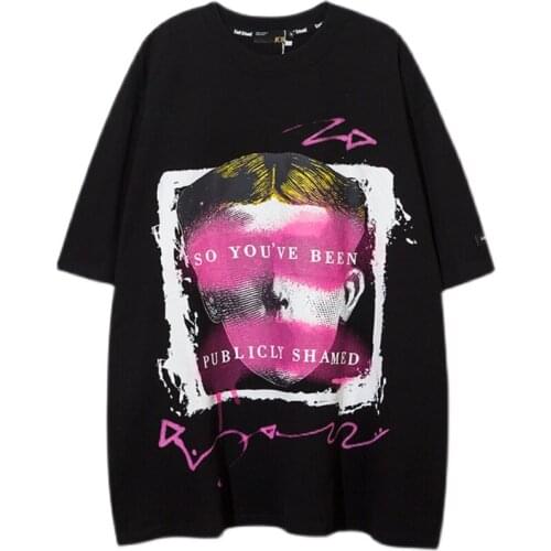 ZuoLunOuBa Summer Eu Usa Style Man T Shirt Hip Hop Boy Avatar Letters Print High Street Short Sleeve Pure Cotton Male Tees Tops