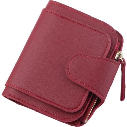 Fashion Short Wallet Zipper Multi Slots Solid Color Blocking Luxury Card Holder Organizer for Women short Coin Burse Money Bag