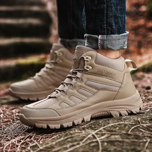 2021 New Mens Military Boots Special Force Tactical Desert Combat Boots High Quality Outdoor Hiking Ankle Boots Big Size 48