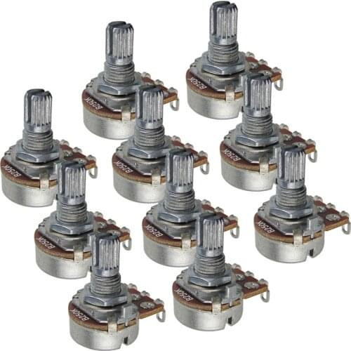 NEW 10pcs Mini Potentiometer B250K Guitar Pots Short Split Shaft Guitar Accessories