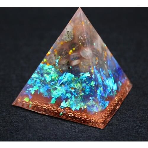 Orgonite Pyramid 5cm Symbolizes The Lucky Citrine Pyramid Energy Converter To Gather Wealth And Prosperity Resin Decoration A955