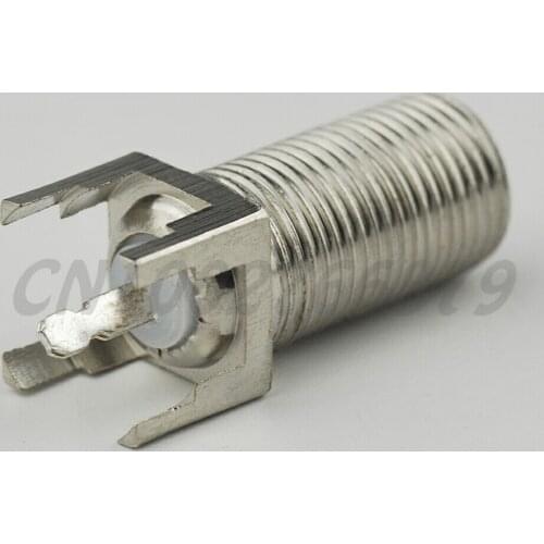RF electrical connector 50 Ohm F Thru Hole female Jack Connector vertical PCB Mount connector