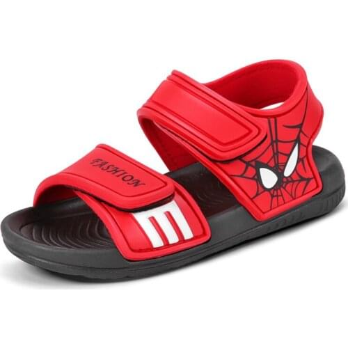 Summer New Soft Non-Slip Beach Shoes Captain America Spiderman Mickey Open Childrens Sandals Wild Boys Girls Student Kids Shoes