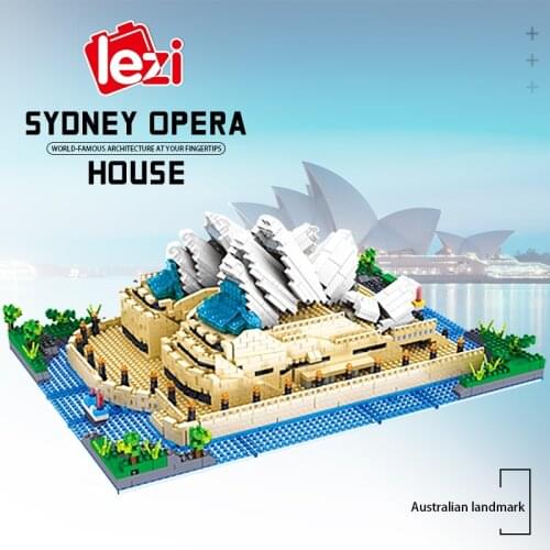 Sydney Opera House LEZI World Famous Mini Micro Building Blocks Street View 3D DIY Architecture Model Bricks Children Toy Gift