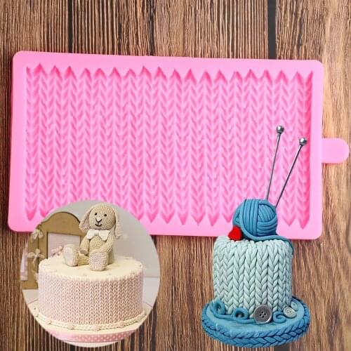 Knitting Lace Pattern Fondant Silicone Molds Knit Printing Pad Texture Template Cake Decorating Tools Chocolate Candy Moulds