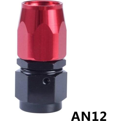 SPEEDWOW Universal AN12 Enforced Fitting 0 45 Degree Fuel Line Connector Aluminum Adapter Oil Cooler Hose End Black-red Car Part