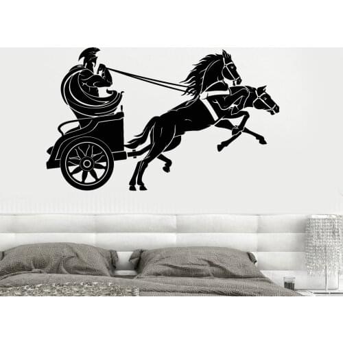 Vinyl wall decals ancient world chariot spartan warrior stickers modern home bedroom living room fashion sticker decoration sbd4