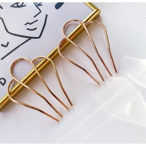 Korean Metal Hair Sticks Women Hairpins Elegant Simple Solid Color Hair Clips Girls Hair Sticks Hair Accessories Hairpin New