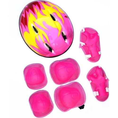 7Pcs Children Bike Cycling Skating Helmet Knee Elbow Wrist Protective Guard Pad