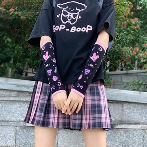 Women Japanese Lolita Hand Sleeve Gothic Dark Loli Girls Harjuku Soft Sisters Kawaii Leg Sleeves Bunny Accessories JK Uniform