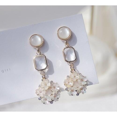 2021 Hot Sale Elegant Geometric Opal Women Earring AAA Cubic Crystal Stud Earrings Daily Wedding Jewelry Pendant Accessories