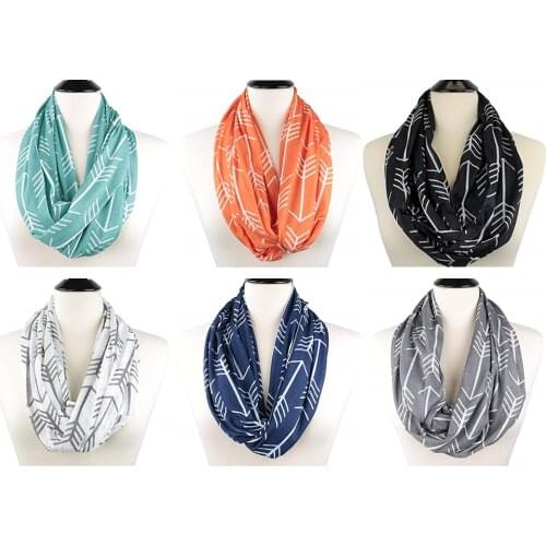 Convertible Infinity Scarf With Pocket Loop Scarf Women Winter Zipper Pocket