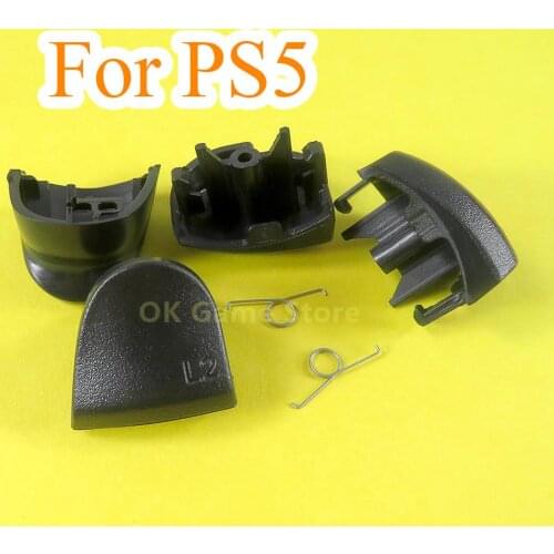 1set/lot Black L1 R1 L2 R2 Triggers Buttons For PlayStation PS5 Controller Gaming Accessories Replacement For PS5 with 2 Springs